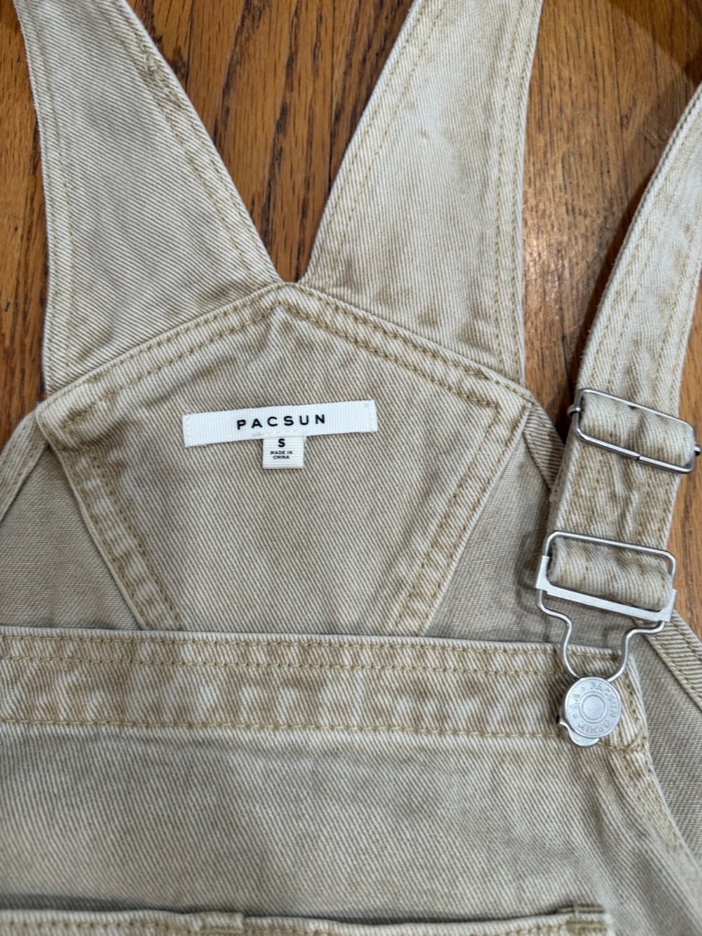 PacSun Tan Denim Overall Dress with Adjustable Straps - Picture 3 of 5